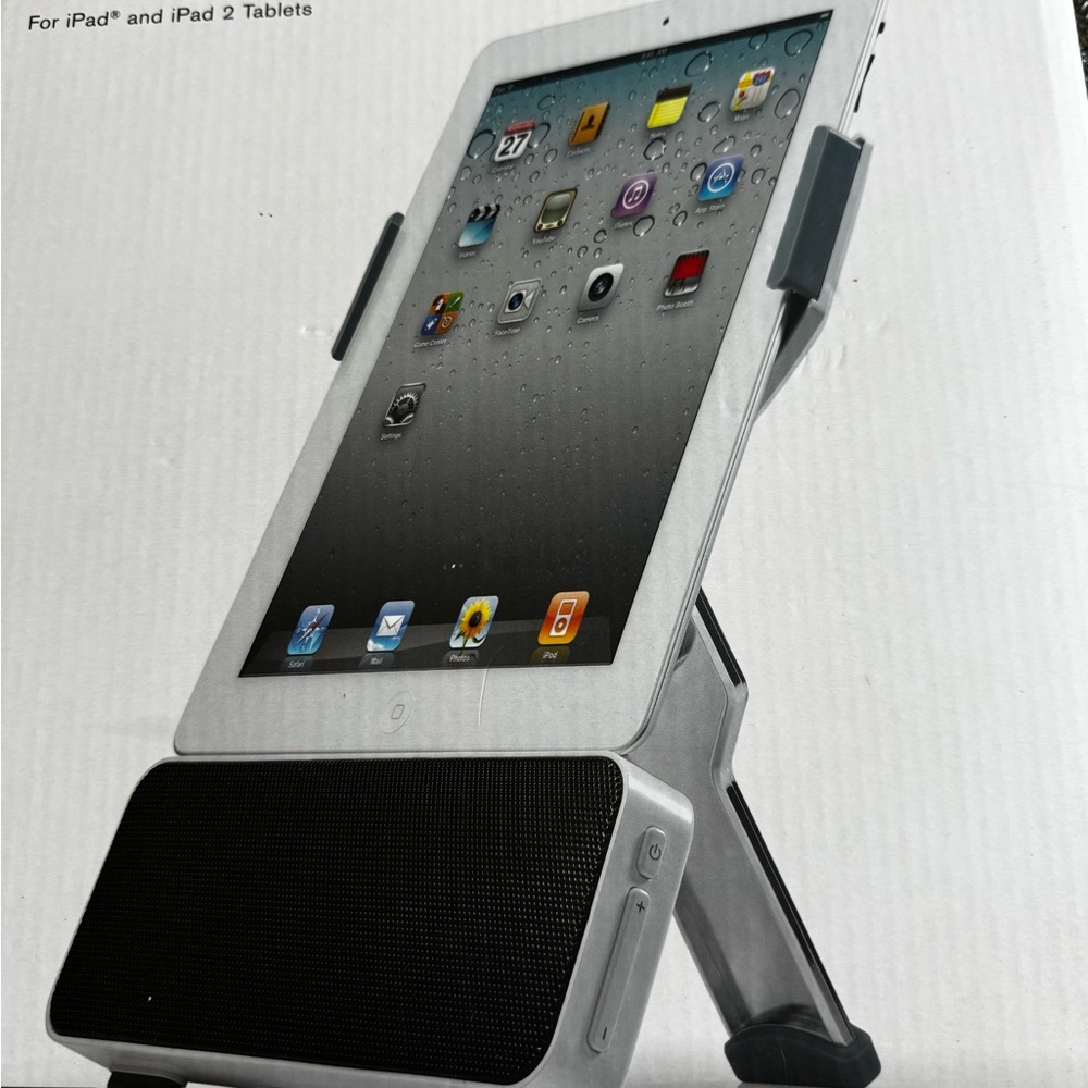 Tablet Stand with Speaker - Black
